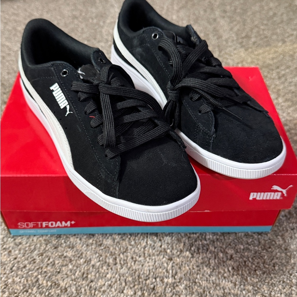 Puma Black Sneakers with White Accents